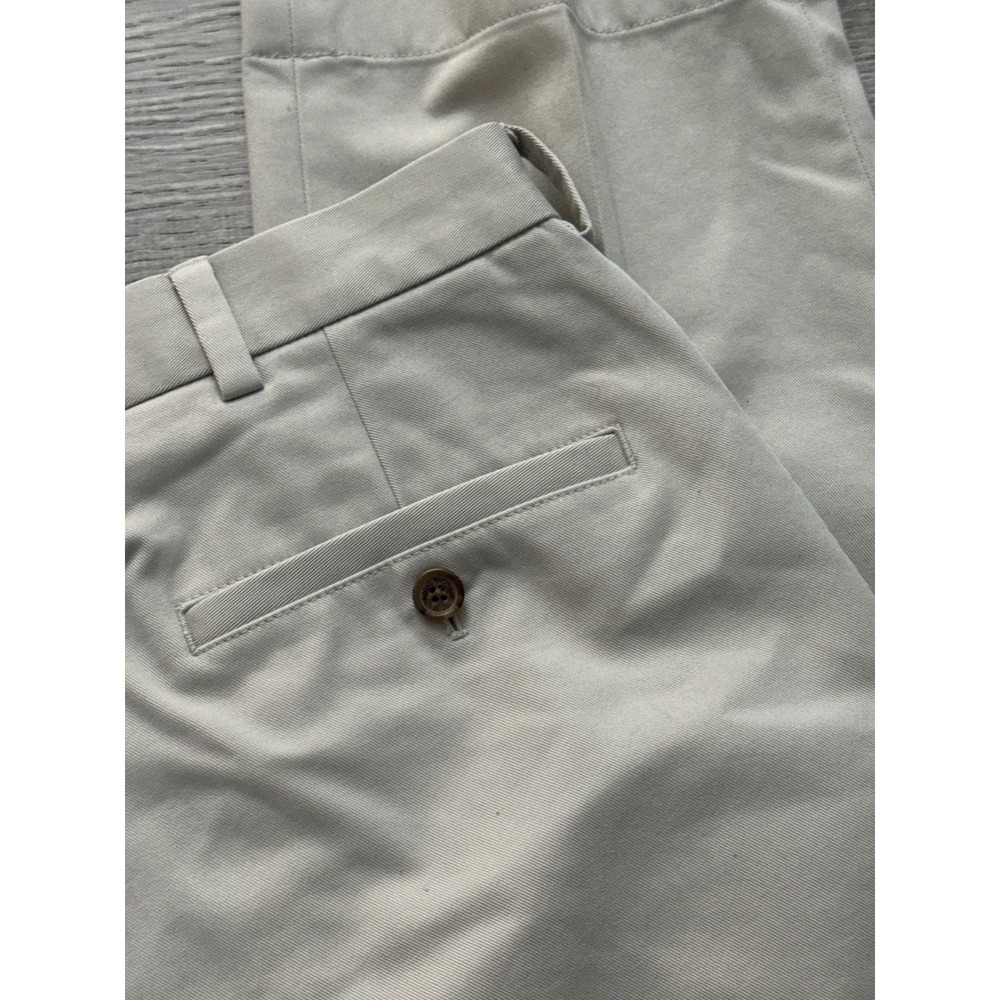 Brooks‎ Brothers Pants Mens 35x29 Beige Chino Trouser Pleated Business Hopsack - Picture 5 of 7